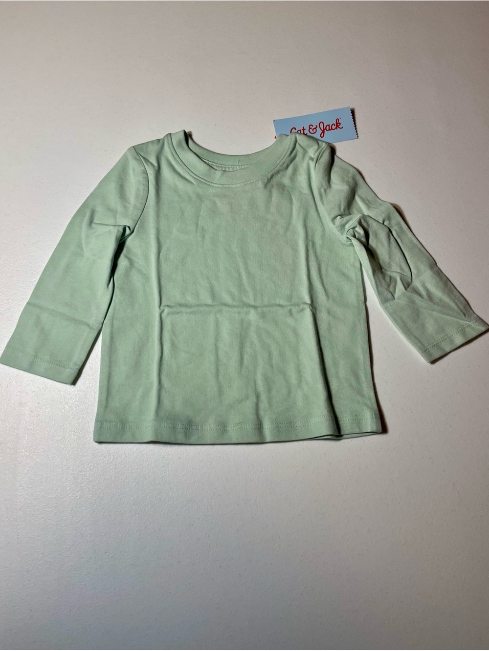 Cat & Jack Mint Green Long-Sleeve Toddlers Tee NWT 12 Months Size Unisex Cozy
